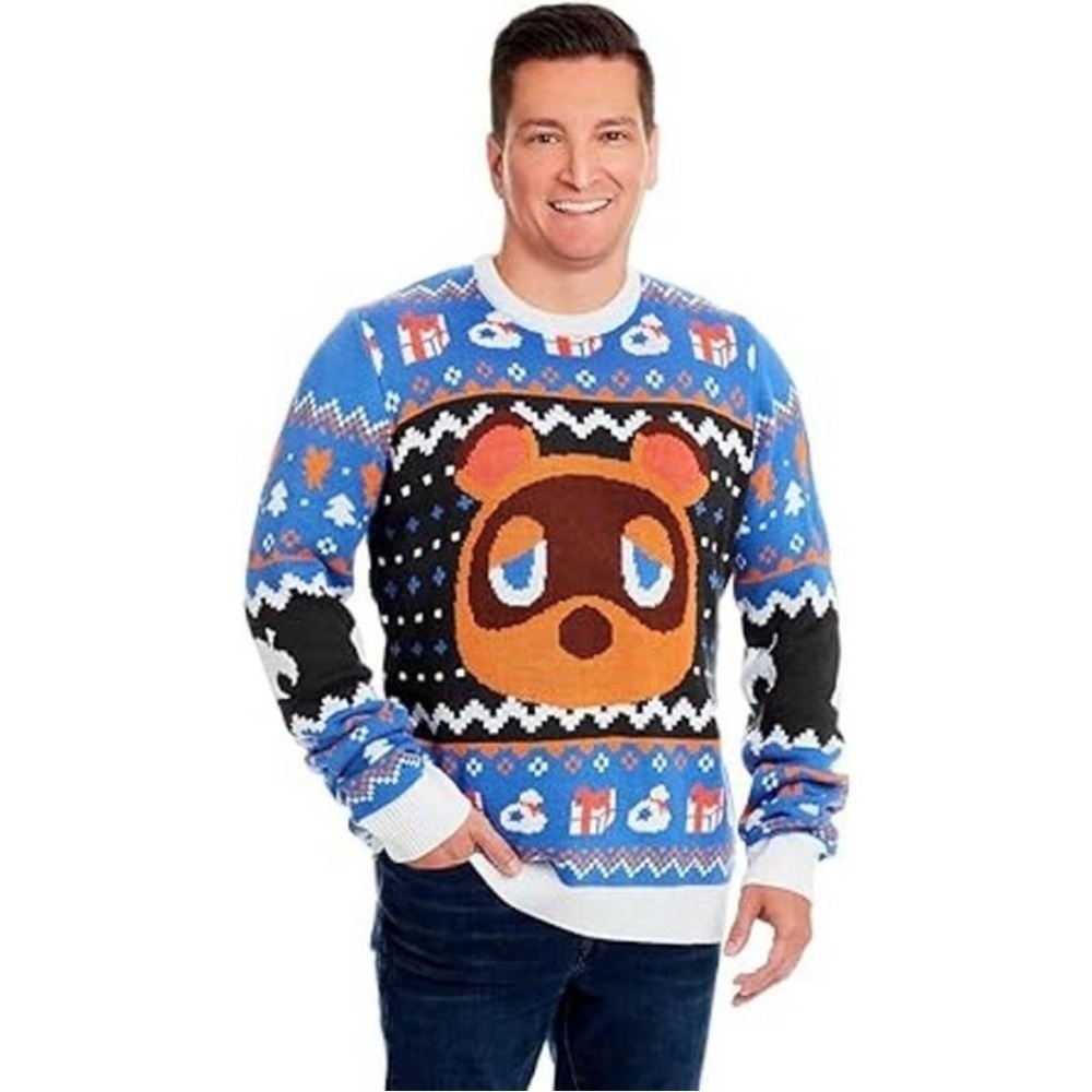 Nintendo Animal Crossing Tom Nook Knit Sweater Size 2XL
